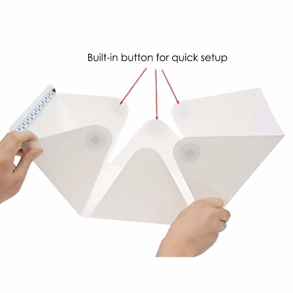 SOONHUA Mini Vouwen Lightbox Fotografie Studio Softbox Draagbare LED Light Soft Box Tent Kit voor Telefoon Achtergrond