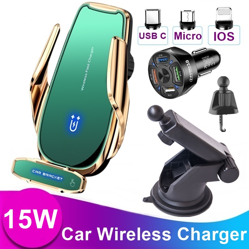 Tongdaytech 15W Magnetic Car Wireless Charger Automatic Fast Charger In Car Holder For Iphone XS 13 12 11 Pro Max Samsung Xiaomi