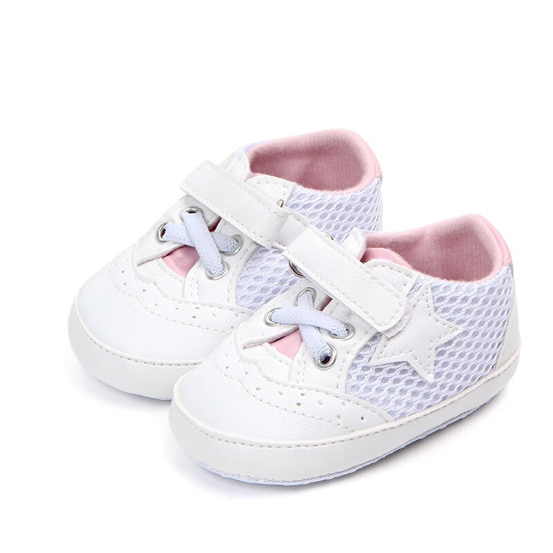 Criança menino mocassins couro do plutônio moda formadores hook-and-loop infantil tênis de bebê macio sola bebes berço sapatos para o presente cristão: Rosa / 7-12 meses