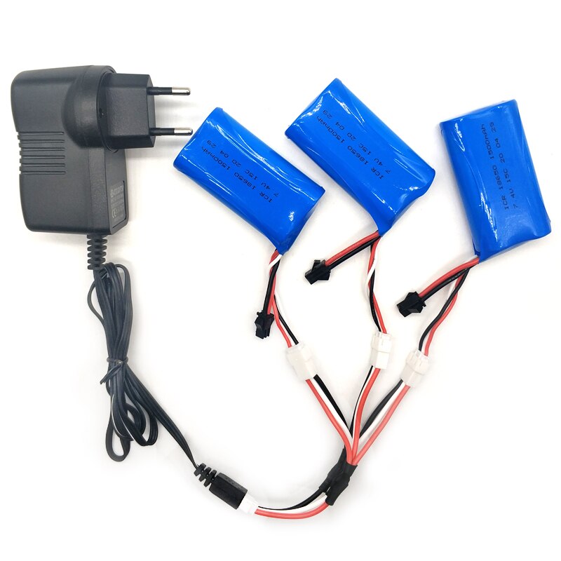 7.4V 1500mAh Lipo Battery for WPL MN99S D90 U12A S033g Q1 H101 7.4V 18650 SM Battery Rc Boats Cars Tanks Drones Parts