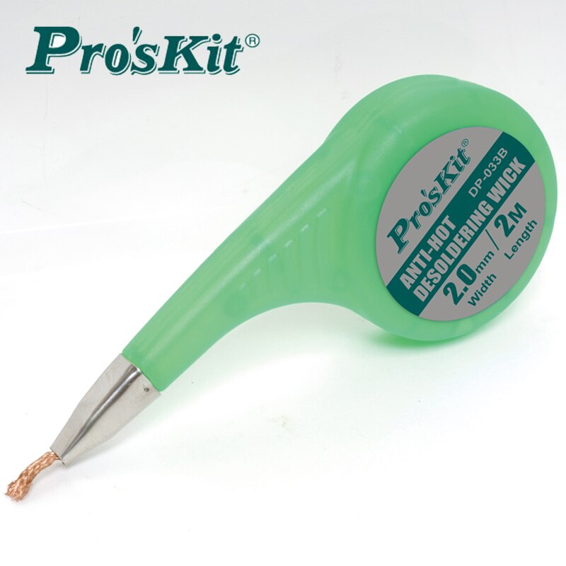 Proskit-mecha de desoldar Anti, malla de alambre, Control preciso, succionador, trenza, herramienta de reparación para soldar, removedor de soldadura