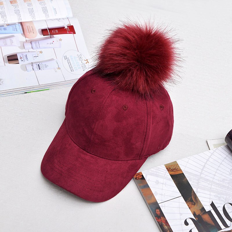 Vrouwen Faux Daim Bal Suede Cap Verstelbare Baseball Hoeden Stevige Hiphop Winter Herfst Warm Caps NIN668