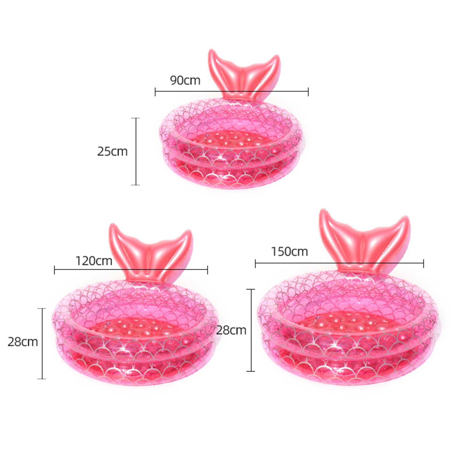 Piscina inflable de sirena, juguetes de verano para casa, princesa Rosa redonda, diversión con agua, jardín,