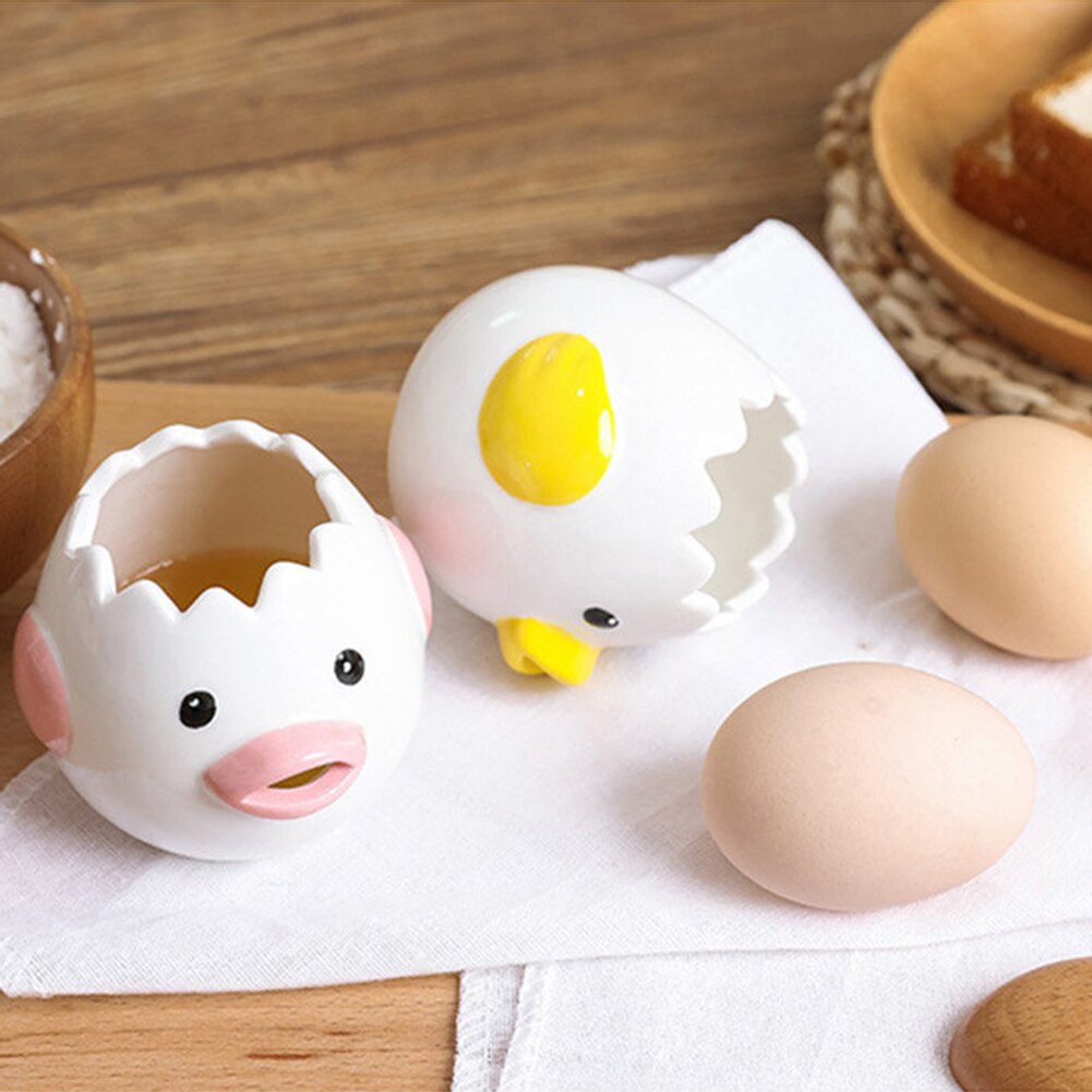 Kitchen Ceramic Cartoon Egg White Separator Yolk Dividers Chicken Kitchen Tool Cute Egg Yolk White Separator Cartoon Chick