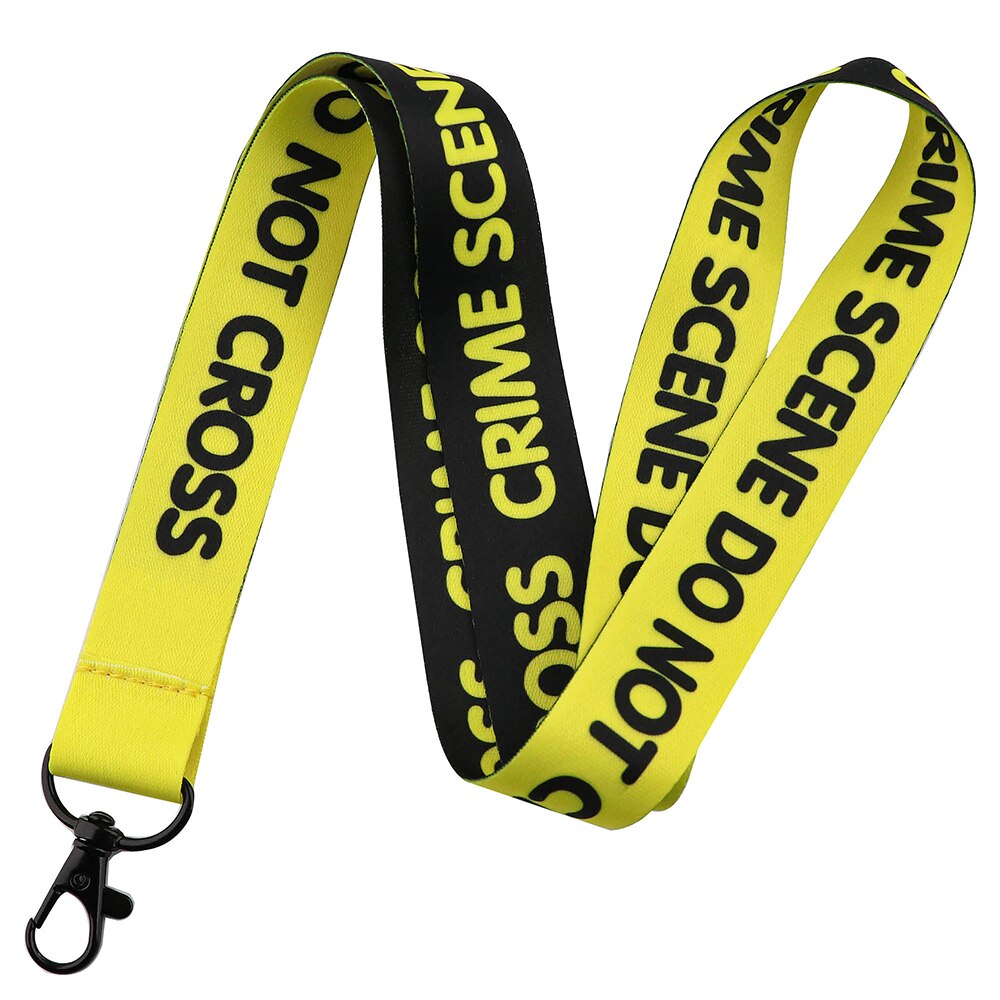 ER1747 Crime Scene Do Not Cross Lanyard Badge ID Lanyards Mobile Phone Rope Key Lanyard Neck Straps Accessories