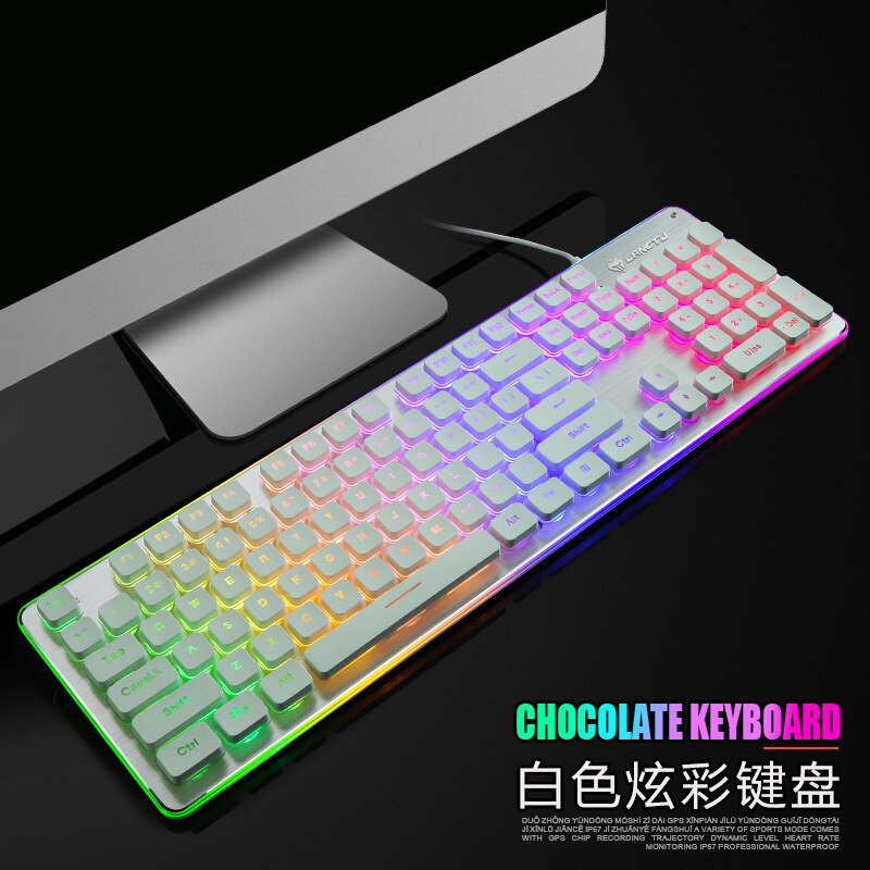 The Way the Wolf Mechanical Keyboard USB Wired Game Keyboard Computer Keyboard Game Illuminant Keyboard for Home & Office Use Co