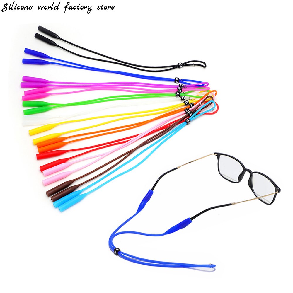 Silicone world Adjustable Silicone Eyeglasses Straps Sunglasses String Ropes Glasses Chain Sports Holder Elastic Anti Slip Cords