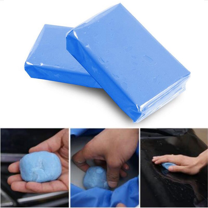 Barra de arcilla azul para lavado de coches, barra limpiadora de arcilla mágica para el coche, accesorios para el coche, elimina la contaminación del óxido y el aceite del coche