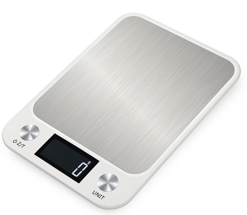15kg/1g køkkenvægte madvægt køkkenvægt i rustfrit stål vandtæt vægt digital madbagning mælk grøntsagsvægt: Hvid / 15kg