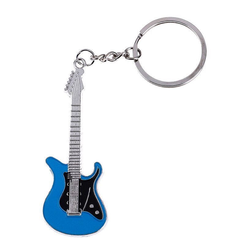 1PCS Mini Metal Classic Electric Guitar Keychain Key Car Chain Guitar Key Ring Musical Instruments Pendant For Man Women 6Colors