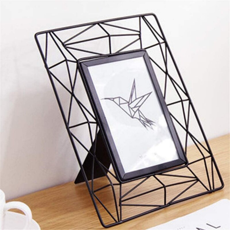 Geometric Metal Picture Frame Wrought Iron Photo Display Frame Home Decoration For Desk Wall Living Room Decor Accessories