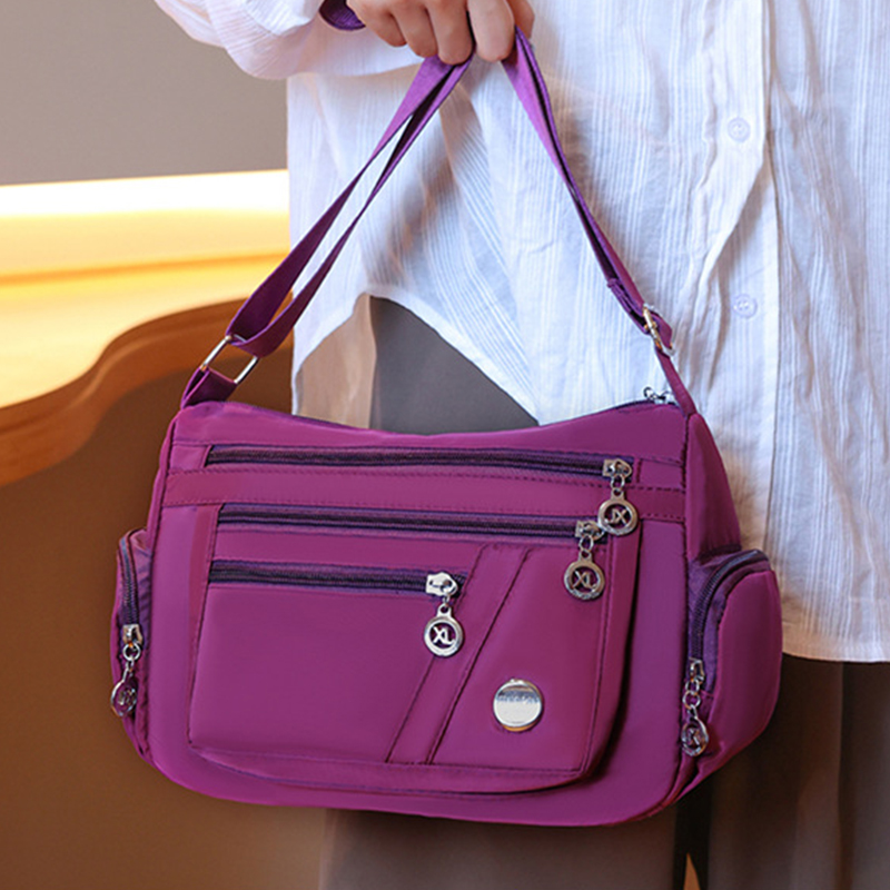 Bolso cruzado impermeable de gran capacidad para mujer, bolso de hombro informal de nailon, bolso de mano, bandolera de viaje ligera