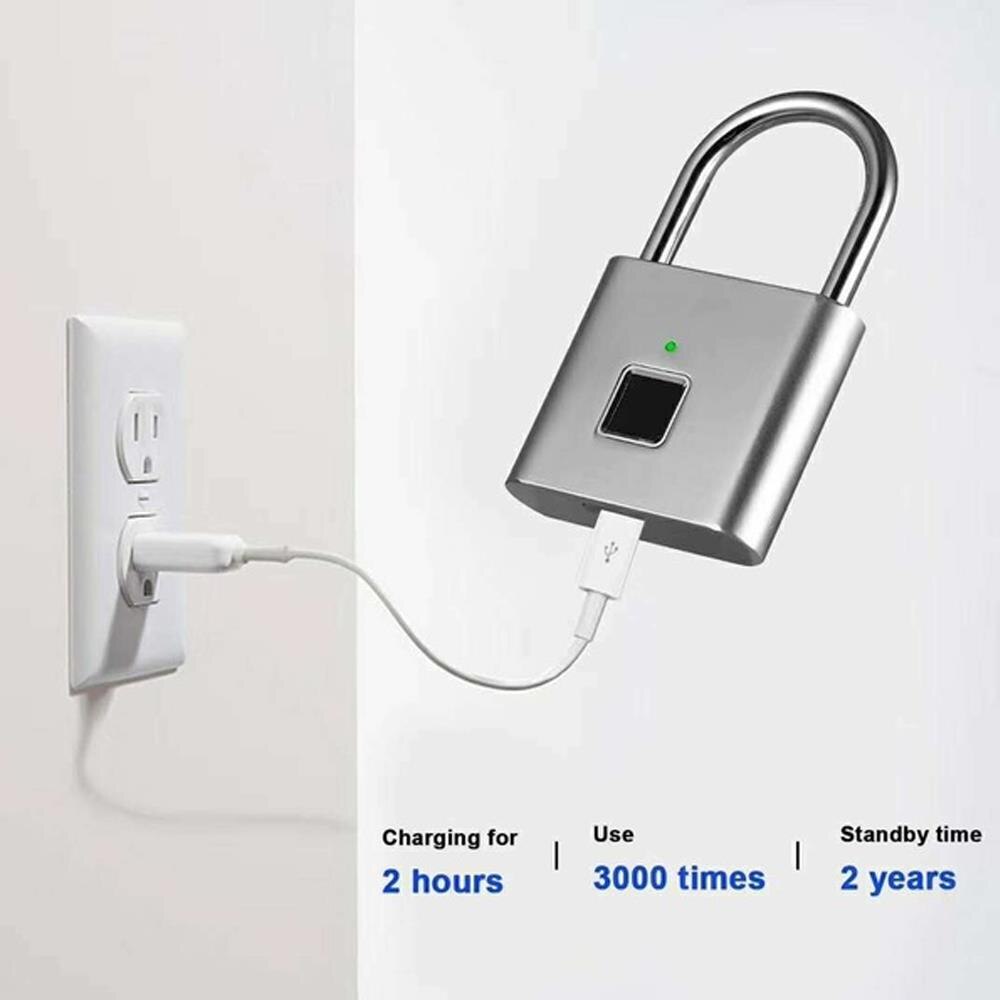 Fully Automatic Wardrobe Luggage Cabinet Lock Smart Padlock Modern Simplicity Drawer Biometric Locks Office Black/Silver Travel