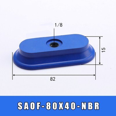 Robot Vacuüm Zuignap SAOF-60X23/80X40/140X70 Industriële Ovale Pneumatische Fittingen Zuignap.: Blauw