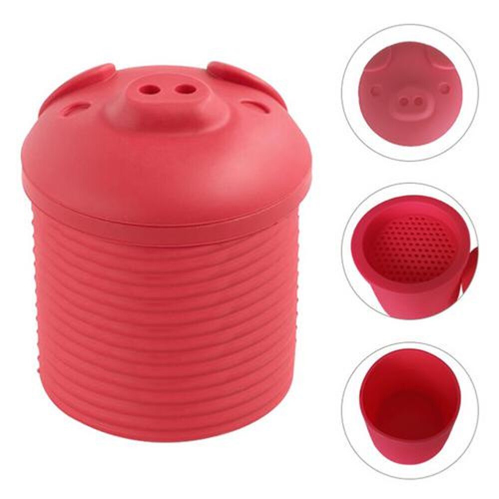 Bacon Grease Container With Strainer Bacon Silicone Grease Container For Storing Frying Oil Cooking Grease Storage Box