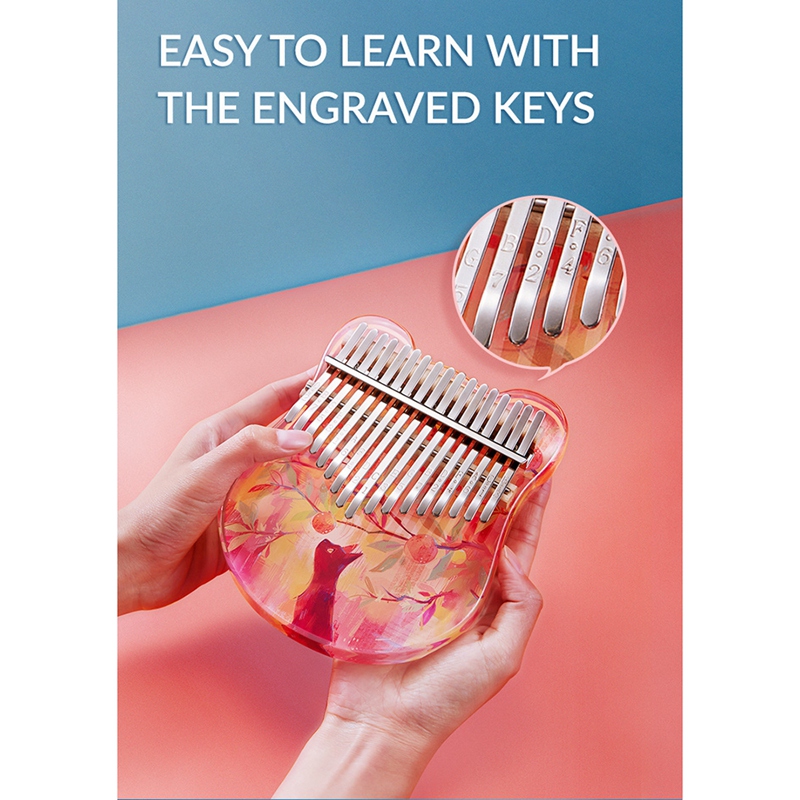 Kalimba – Piano à pouce 17 touches, Piano à doigts Mbira avec marteau de réglage, d&#39;instruments musicaux pour enfants, adultes, débutants, Etc.