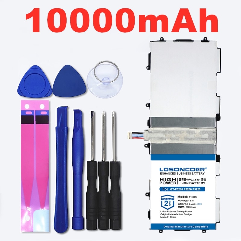 100% Originale LOSONCOER 10000mAh T4500K T4500C T4500E Batteria per Samsung galassia scheda 3 10.1 GT-P5210 P5200 P5220 P5213 Batteria