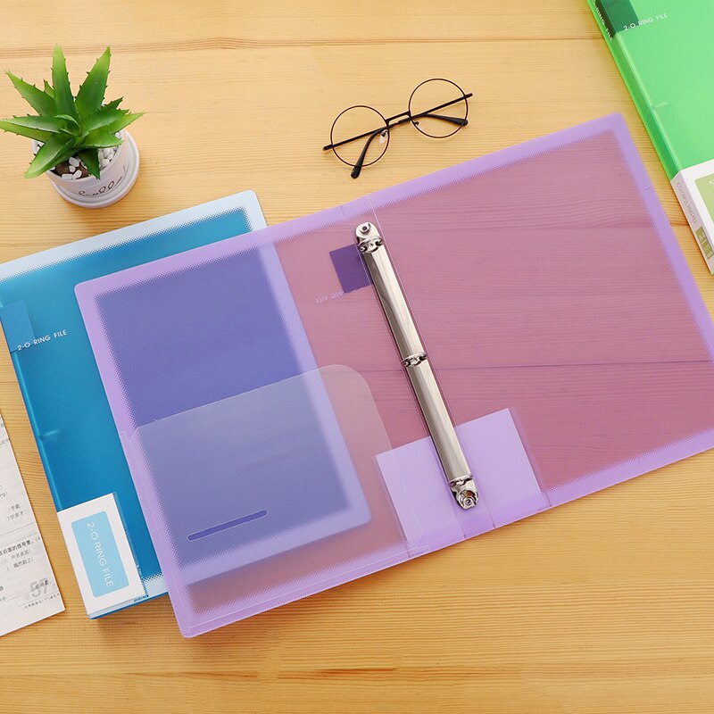 Carpeta de archivos con 3 anillas de colores, organizador de papel A4, 2 anillas transparentes, fundas organizadoras de documentos, carpeta de PVC A4