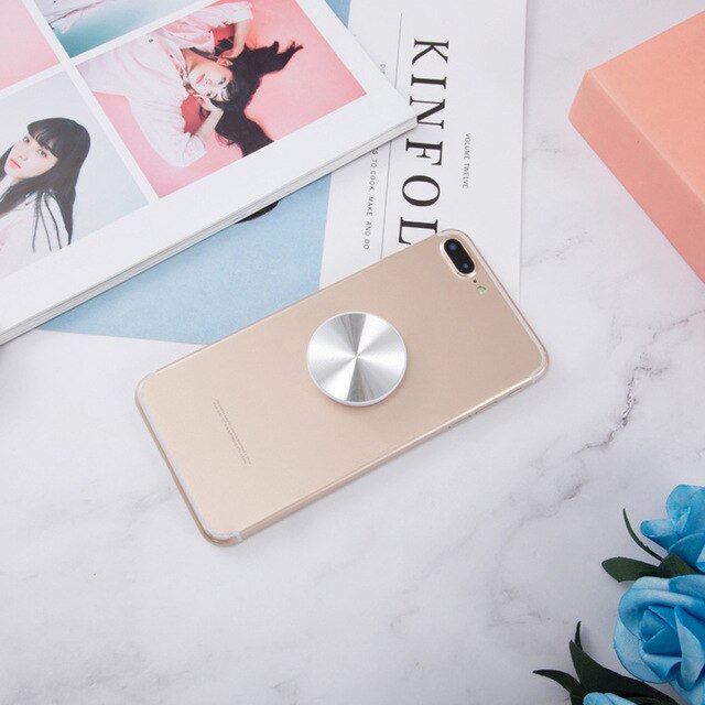 Pipsocket Metal попсокет Mobile Phone Holder Popping Bright Metallic Pocket Socket Lazy Finger Ring Expanding Stand Grip Pops: Silver