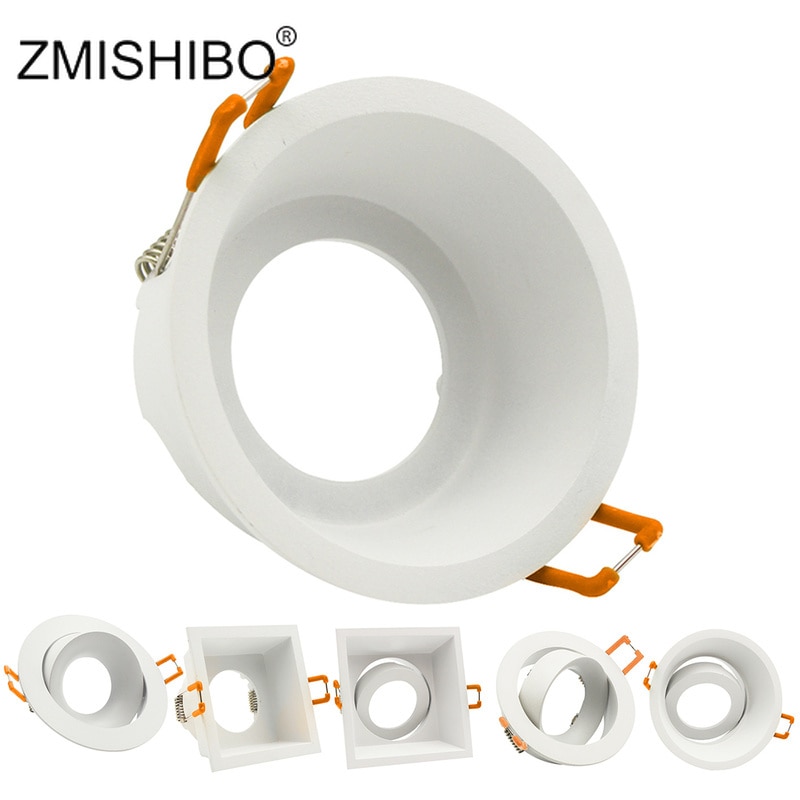 ZMISHIBO LED Downlight 75mm 90mm Cut Gat Verzonken Plafond Spot Lamp Fitting Frame Lamp Vervangbare MR16 GU5.3/ GU10/E27 Sockets
