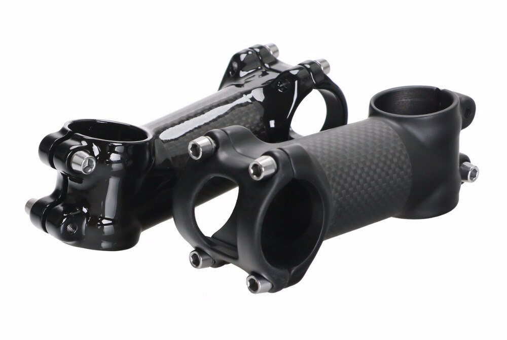 Glosy mate 3K carbono + aleación 17 grados 31,8*80/90/100/110mm bicicleta Stem MTB Roak bicicleta de carretera tallos ciclismo piezas