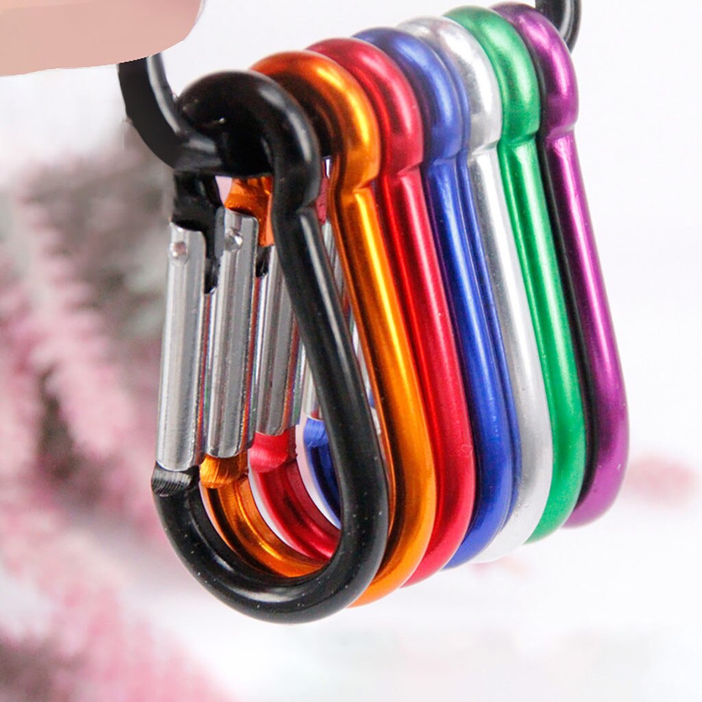 7 Stuks Aluminium Karabijnhaak Sleutelhanger Clip Outdoor Camping Sleutelhanger Karabijnhaak Water Fles Gesp Reizen Klimmen Accessoires