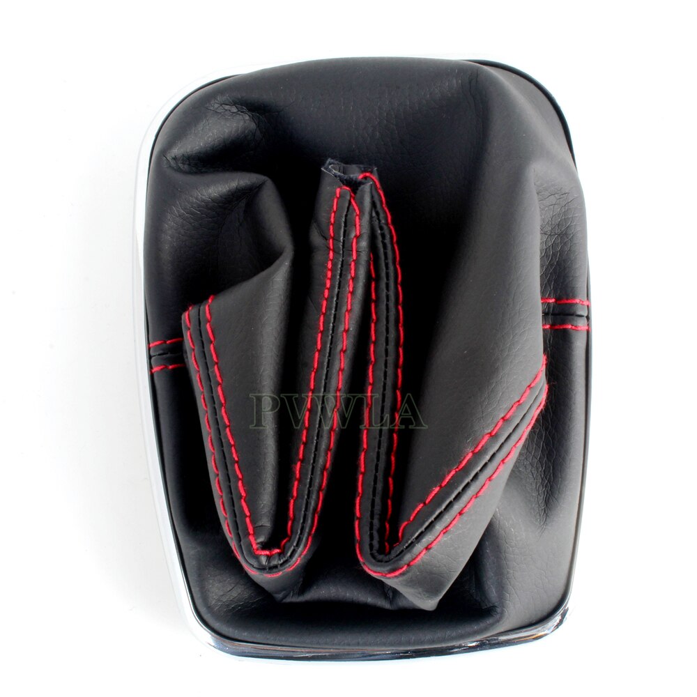 Chromed Gear Shift Knob Shifter Boot With Red Line For VW Golf Bora Jetta GTi R32 MK4 1999 2000 2001 2002 2003 2004 2005