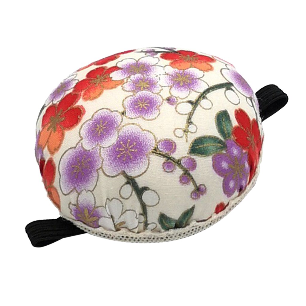 1Pcs Pin Cushion Wrist Printed Fabric Coated Pin Cushions Wearable Sewing Needle Pincushions for Needlework Embroidery