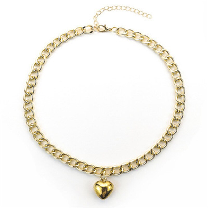 Link Chain Choker Ketting Voor Vrouwen Charme Ketting Collares Sieraden: Golden-0172A2