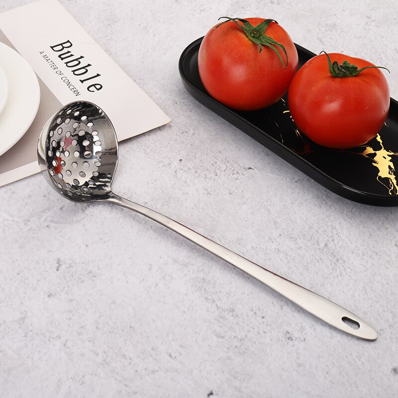 Thicken Stainless Steel Soup Ladle Pot Spoon Colander Cookware Rice Dinner Kitchen Spoon Tool For Sauce, Soup, Broth, Gravy: Colander