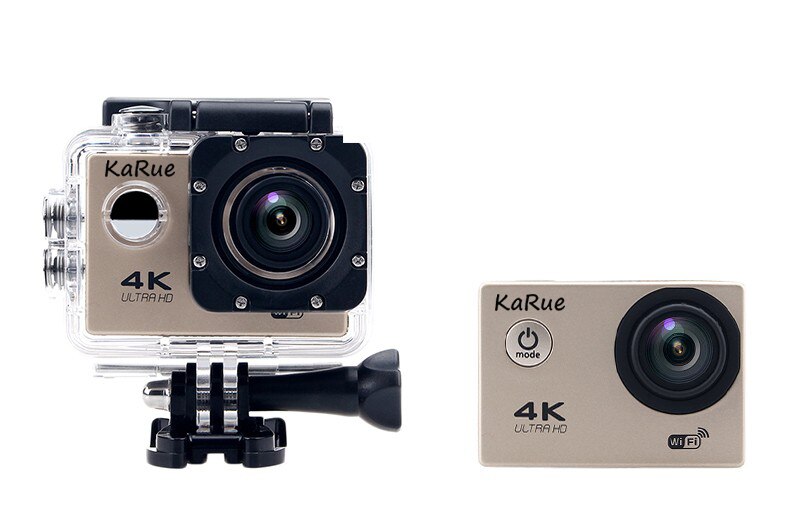 KaRue F60/F60R Action Camera Underwater Ultra HD 4K WiFi 30M Outdoor Sports Camera 2.0" LCD 1080p 60fps Camera Free S: Gold / F60R