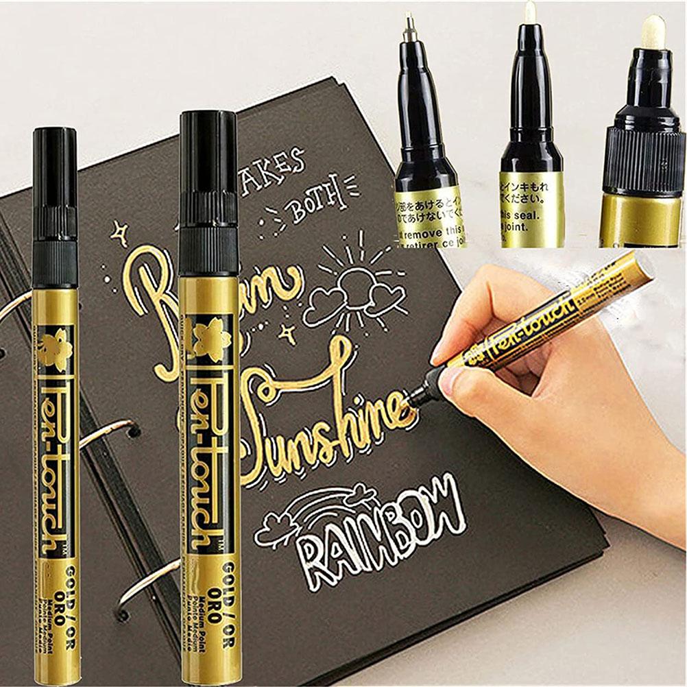 3Pcs Liquid Mirror Chrome Marker Gold Chrome Silver Model Gloss Paint Marker Pen