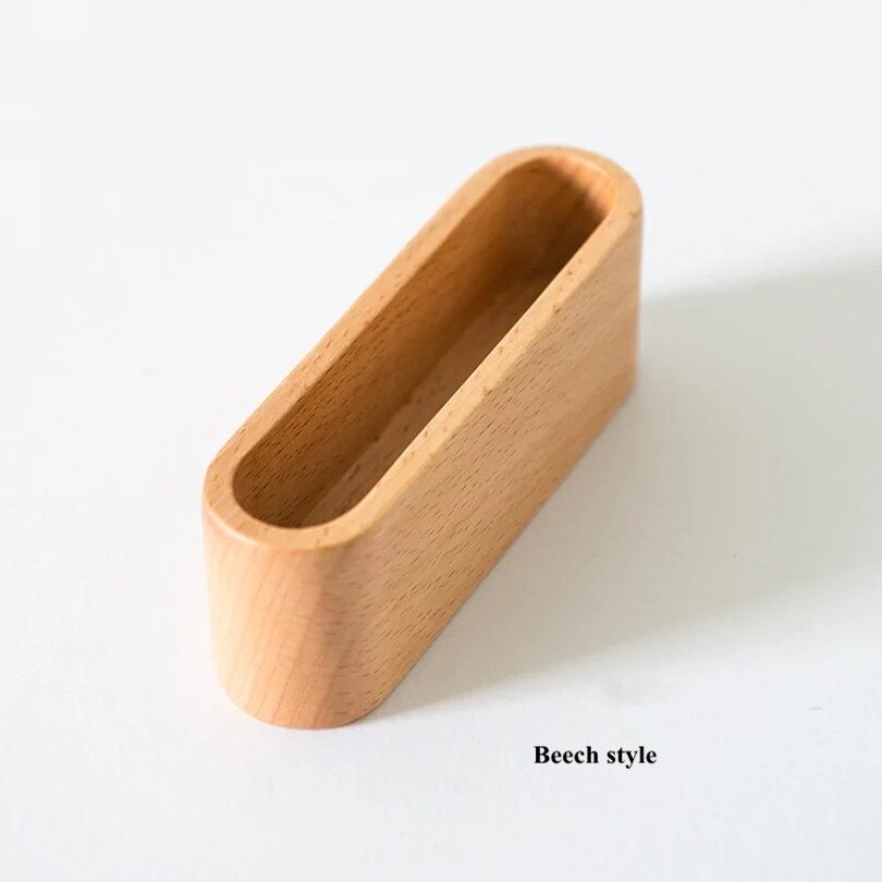 Wooden business card holder table card display storage box name card holder case office supplies: Plum