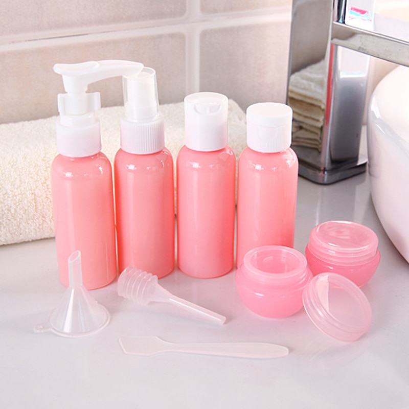 9pcs/Set Travel Mini Makeup Cosmetic Face Cream Pot Bottles Plastic Transparent Empty Eyeshadow Make Up Container Bottle