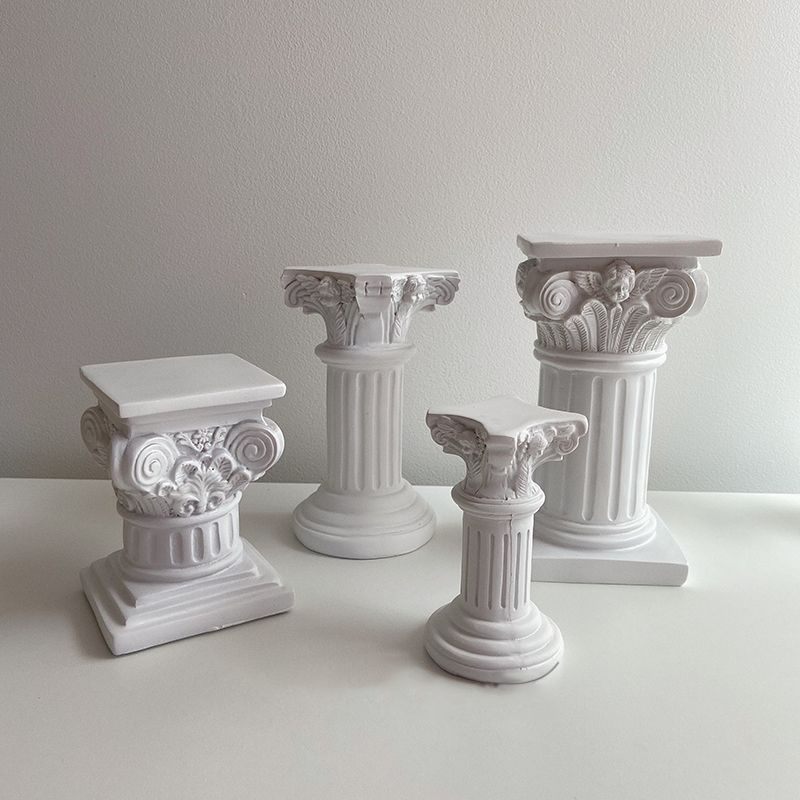 Pilar romano Doric, decoración nórdica de yeso, Mini candelabro de Pilar de yeso para el hogar, pintura de fotografía con sentido de atmósfera