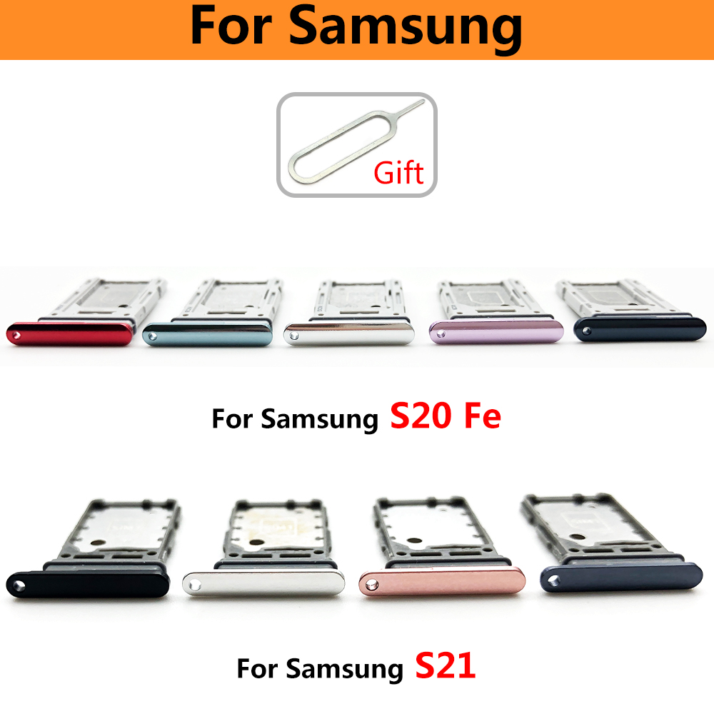 Dual Sim-kaart Slot Sd-kaart Lade Houder Adapter Voor Samsung S21 S20 Fe Vervangende Onderdelen