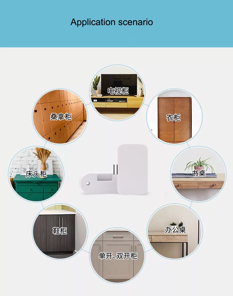 Smart Bluetooth remote control authorized drawer lock without opening lock invisible lock file cabinet lock