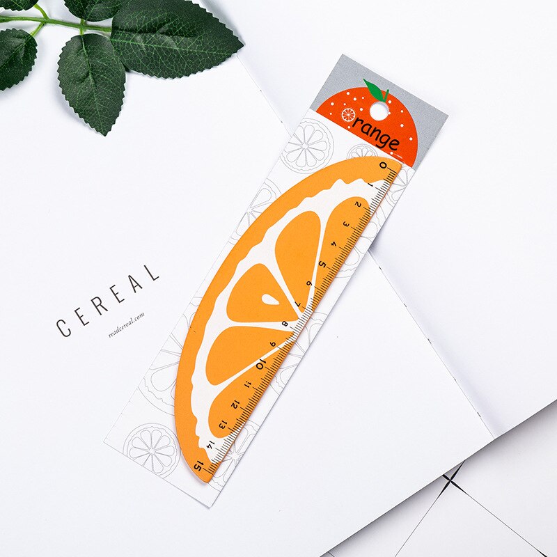 Tecknad frukt apelsin vattenmelon citron linjal mäta rak linjal verktyg reklampapper: 02
