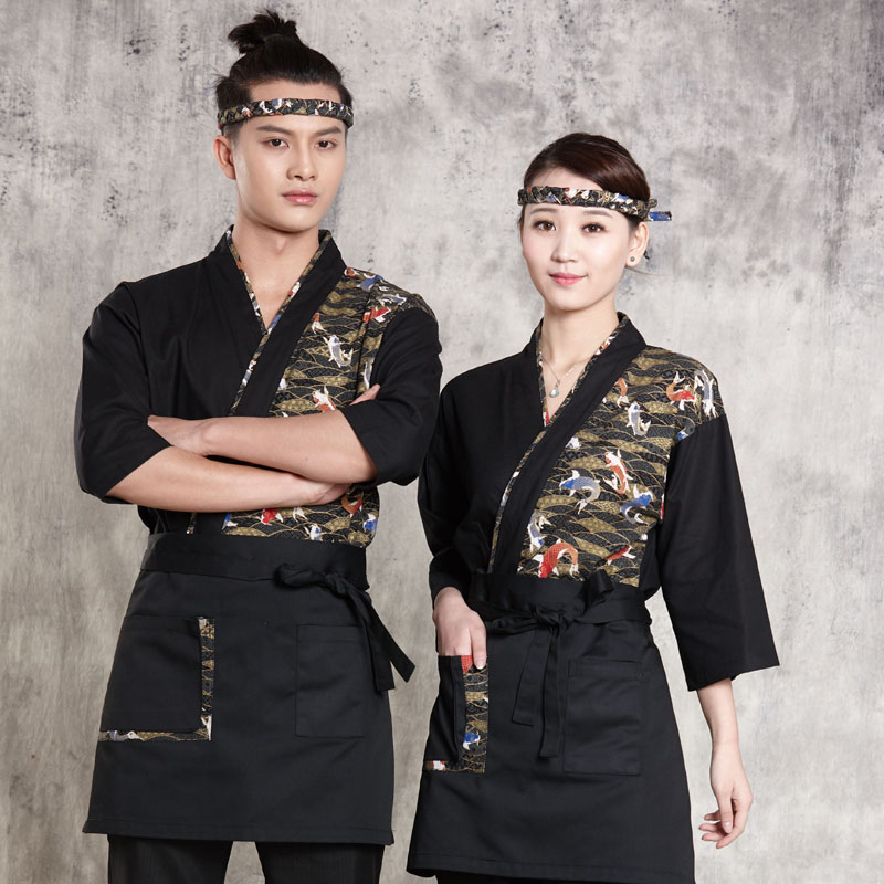 unisex Japanischen stil lebensmittel Service kleidung Sushi Koch jacke Neue Koch arbeit Uniform entwickelt koch anzug Japanischen Kimono