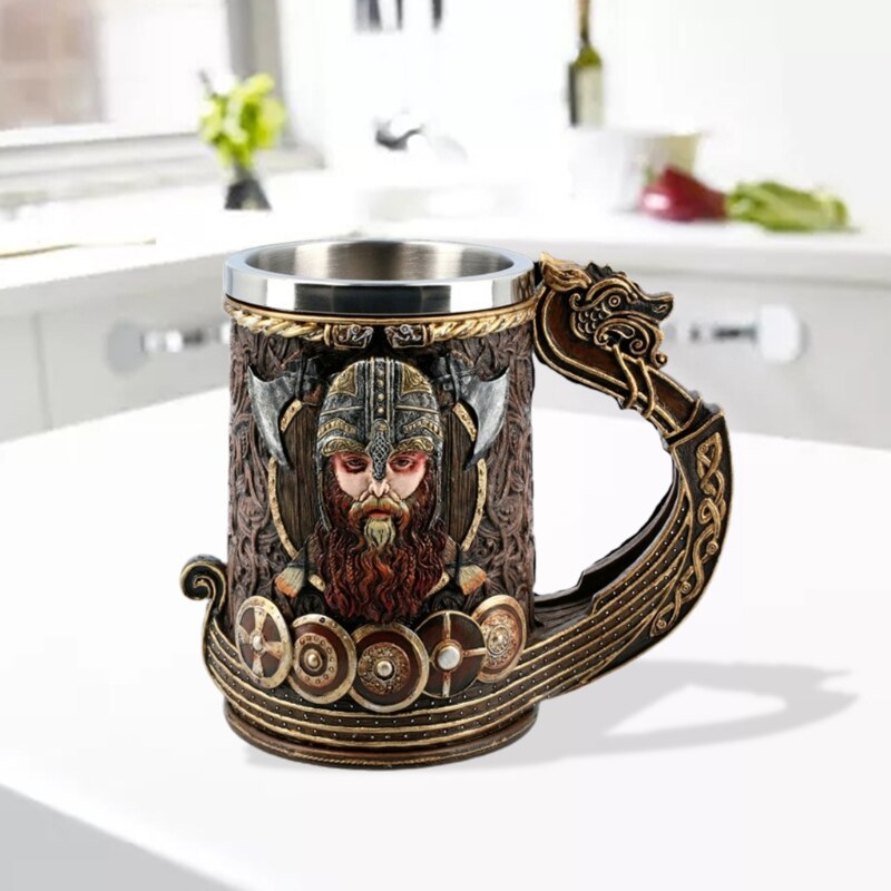 Creatieve Viking Piraat Bier Mok Unieke Koffiekopje Rvs Retro W0YC