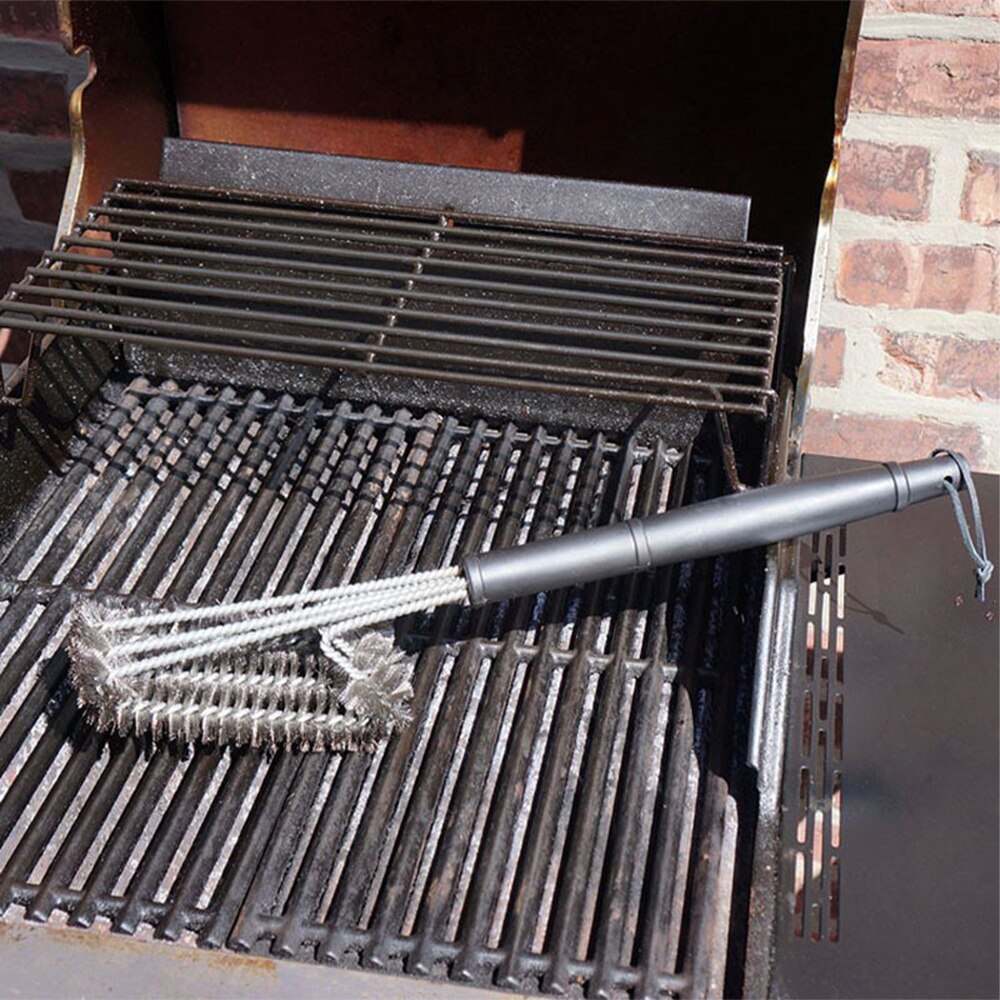 Grill Borstel Bbq Cleaner 18in Rvs Barbecue Scrubber Reinigingsborstel Voor Houtskool Grillen