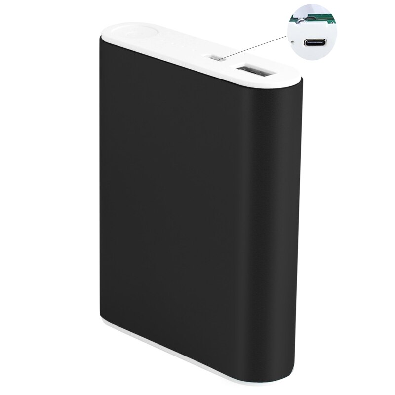5v 1a usb 4x 18650 powerbank case kit batterijlader diy doos voor smartphone wxtb: Type c zwart