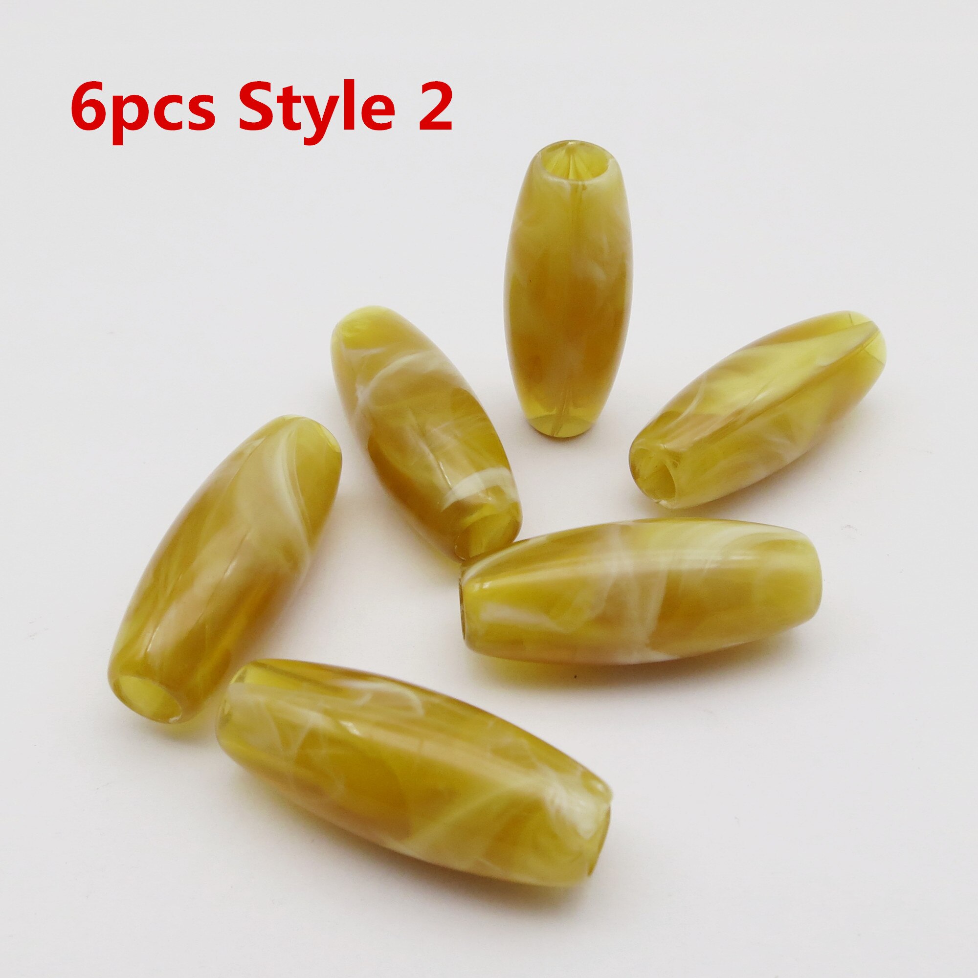 6Pcs/12Pcs Haak Vlechten Acryl Haar Vlecht Dread Baard Dreadlock Kralen Ringen Buis Voor Kinderen Meisjes Vrouwen haar Accessoires: 6pcs Style 2