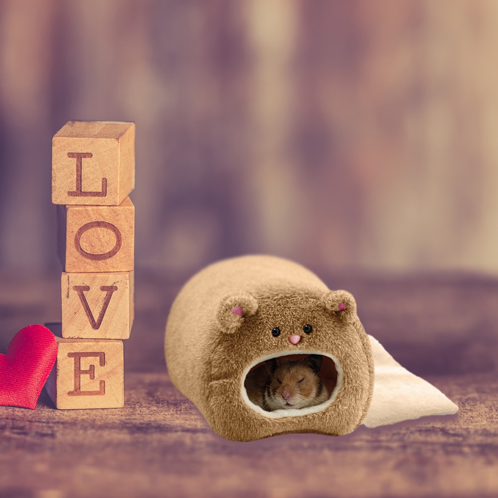 Niche à Hamster en forme d'ours, lit , écureuil, Hamster d'hiver, jouet maison, fournitures pour animaux de compagnie