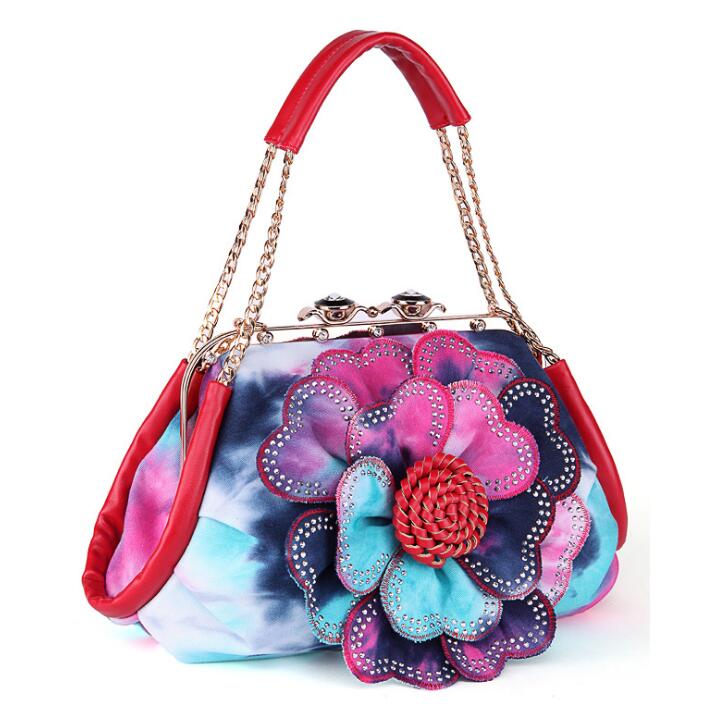 neue Frauen Handtasche Bunte Blume frauen Tote Frauen Messenger Taschen Damen Schulter Tasche Bolsas LB867: Rot