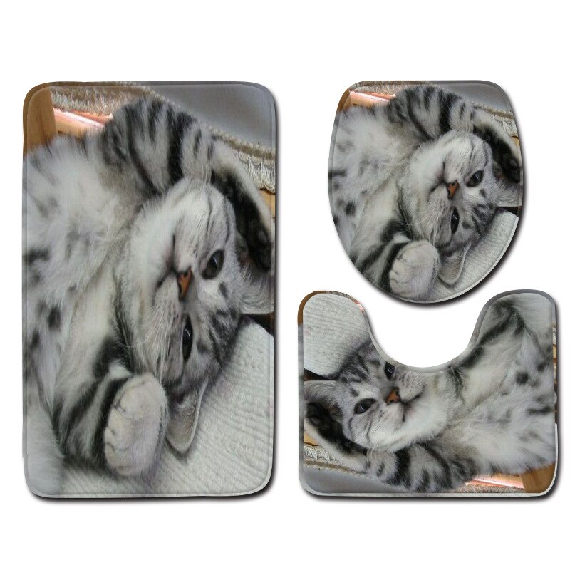 Rose Gedrukt Badmat Voor Bad Tapijt In De Badkamer Thuis Decoratie Mat Toilet Seat Cover Mat Microfiber Douche Vloer mat Set: 3PCS9 / Large 3PCS