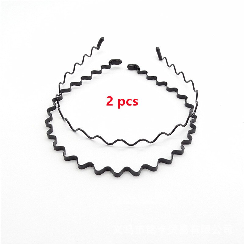 Herre pandebånd #39 jern stål bølger hårbånd tidevand mand hår bøjle ryghoved pandebånd sportsansigt vask hovedbånd hovedbeklædning: Stil -2