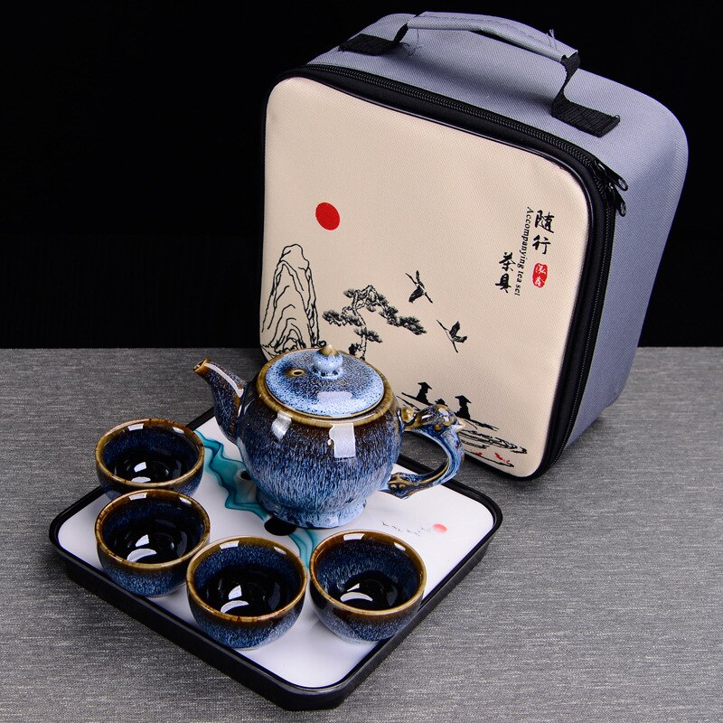 Chinesische Tee-einstellen Keramik Glasur Teekanne Teetasse Gaiwan Porzellan Teaset Wasserkocher Teegeschirr setzt Getränk Chinesischen Tee: 01