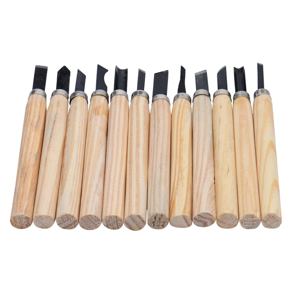 12pcs Wood Carving Hand Chisel Woodworking Hand Tool Set Woodworkers Gouges Art Craft Nicking Cutter Gouges Hand Tools
