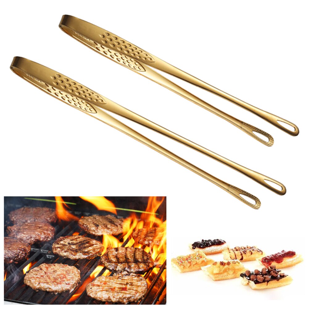 Barbecue Clip Steak Clamp Fruit Food Serving Sturdy Easy Clean Kitchen Tongs Non Stick Stainless Steel Salad Bread Cooking Tool